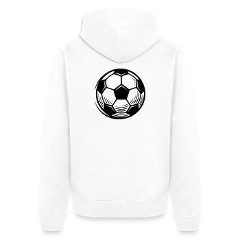 Fußball Ball Fußballverein Public Viewing - Unisex Premium Bio Zip Hoodie - Weiß - Hinten - Thijin (182cm)