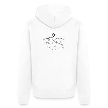 T-shirt Travel World Map Airplane - Unisex Premium Organic Zip Hoodie - white - Back - Thijin (182cm)
