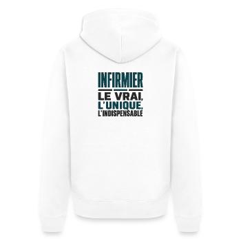  infirmier homme humour le vrai cadeau - Veste à capuche bio Premium Unisexe - blanc - Dos - Thijin (182cm)