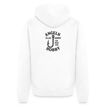Angeln: Alles ist nur Hobby - Unisex Premium Bio Zip Hoodie - Weiß - Hinten - Thijin (182cm)