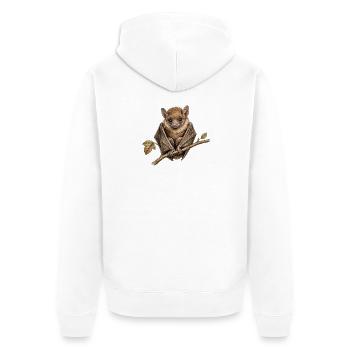 Fledermausillustration (Chiroptera sp.) - Unisex Premium Bio Zip Hoodie - Weiß - Hinten - Thijin (182cm)