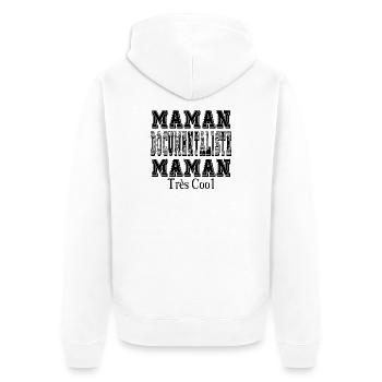 Maman Documentaliste Maman Très Cool - Veste à capuche bio Premium Unisexe - blanc - Dos - Thijin (182cm)