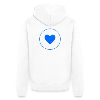 Blue Heart Circle | Minimal Design - Unisex Premium Organic Zip Hoodie - white - Back - Thijin (182cm)