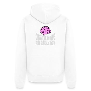 Creative Minds Are Rarely Tidy Funny Creative Logo - Unisex Premium Organic Zip Hoodie - white - Back - Thijin (182cm)