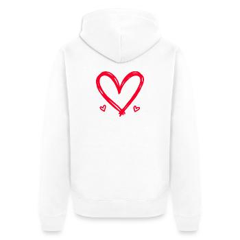 Cœur - Veste à capuche bio Premium Unisexe - blanc - Dos - Thijin (182cm)