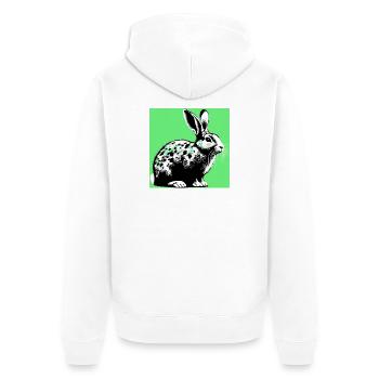 Kaninchen - Unisex Premium Bio Zip Hoodie - Weiß - Hinten - Thijin (182cm)