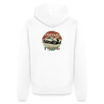 30e anniversaire - Classic - Vintage depuis 08/1996 - Veste à capuche bio Premium Unisexe - blanc - Dos - Thijin (182cm)