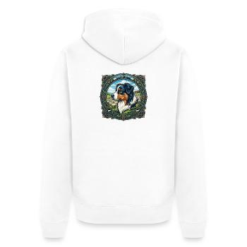 Portrait du Berger australien - Veste à capuche bio Premium Unisexe - blanc - Dos - Thijin (182cm)