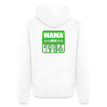1986 - Unisex Premium Bio Zip Hoodie - Weiß - Hinten - Thijin (182cm)