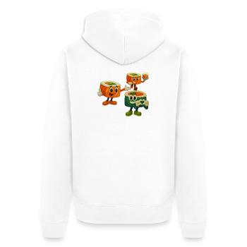 Happy sushi crew - Veste à capuche bio Premium Unisexe - blanc - Dos - Thijin (182cm)