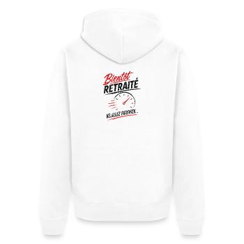 Bientôt retraité veuillez patienter - Veste à capuche bio Premium Unisexe - blanc - Dos - Thijin (182cm)