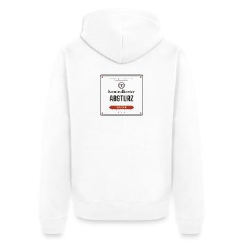Kontrollierter Absturz – JGA-Crew - Unisex Premium Bio Zip Hoodie - Weiß - Hinten - Thijin (182cm)