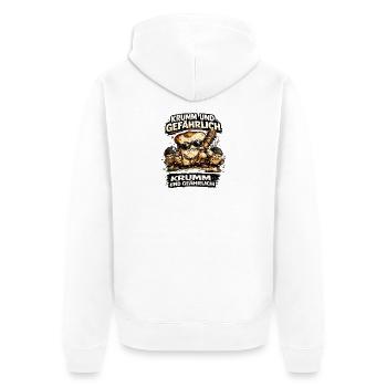Krumm und Gefährlich Brot Fun Shirt - Unisex Premium Bio Zip Hoodie - Weiß - Hinten - Thijin (182cm)