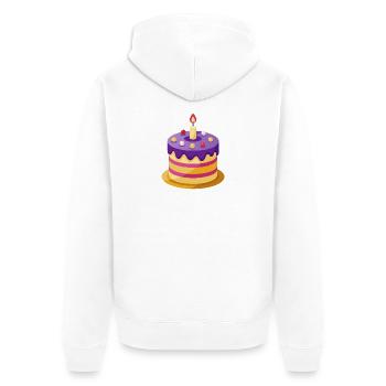 Gâteau d'anniversaire - Veste à capuche bio Premium Unisexe - blanc - Dos - Thijin (182cm)