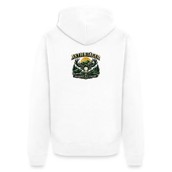 Jagd auf Rendite | Börsen Motiv - Unisex Premium Bio Zip Hoodie - Weiß - Hinten - Thijin (182cm)