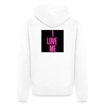 J’adore le design néon - Veste à capuche bio Premium Unisexe - blanc - Dos - Thijin (182cm)