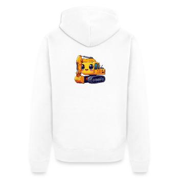 Pelle jaune mignonne dans le style Kawaii Comic - Mignonne - Veste à capuche bio Premium Unisexe - blanc - Dos - Thijin (182cm)