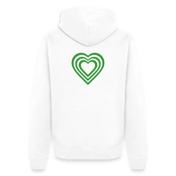 Heart - Unisex Premium Organic Zip Hoodie - white - Back - Thijin (182cm)