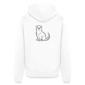 Süßer Otter - Unisex Premium Bio Zip Hoodie - Weiß - Hinten - Thijin (182cm)