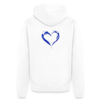 Heart - Unisex Premium Organic Zip Hoodie - white - Back - Thijin (182cm)