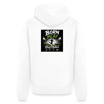 Né pour jouer au football - Veste à capuche bio Premium Unisexe - blanc - Dos - Thijin (182cm)