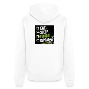 Mange Sommeil Football Répétition - Veste à capuche bio Premium Unisexe - blanc - Dos - Thijin (182cm)