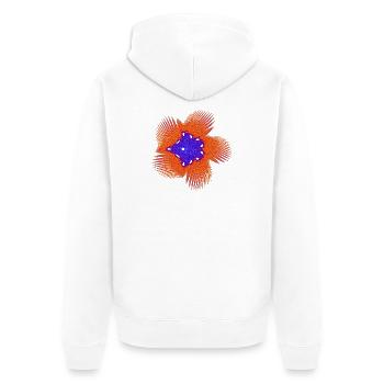 Chaoskoralle - Unisex Premium Bio Zip Hoodie - Weiß - Hinten - Thijin (182cm)