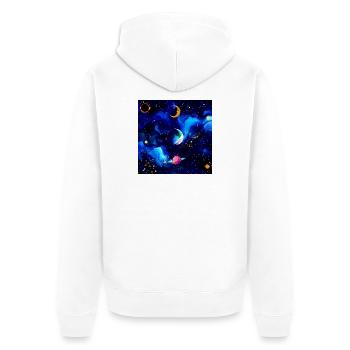 Nébuleuse aquarelle cosmique - Veste à capuche bio Premium Unisexe - blanc - Dos - Thijin (182cm)