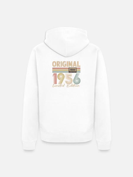 70e anniversaire, 70 ans - Veste à capuche bio Premium Unisexe - blanc