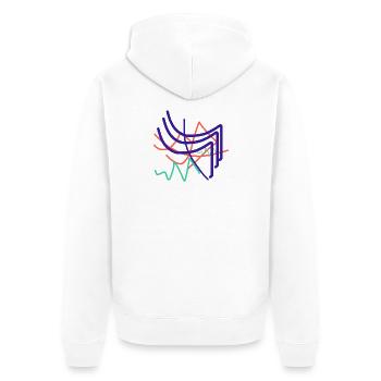 Don d’artiste abstrait - Veste à capuche bio Premium Unisexe - blanc - Dos - Thijin (182cm)