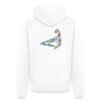 The Handwriting of Chaos - Unisex Premium Organic Zip Hoodie - white - Back - Thijin (182cm)