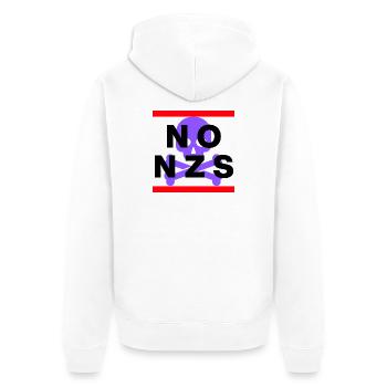 PAS DE NZS, PLUS JAMAIS, D’ANTIFASCISME, PAS D’AFD PURPLE - Veste à capuche bio Premium Unisexe - blanc - Dos - Thijin (182cm)