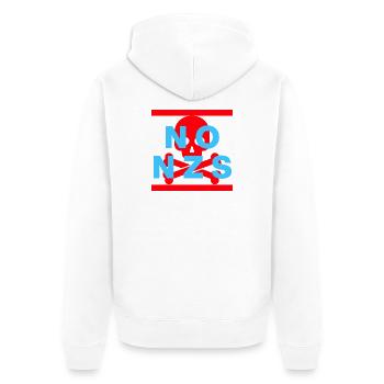 NO NZS NEVER AGAIN ANTIFASCISM NO AFD BLUE RED - Unisex Premium Organic Zip Hoodie - white - Back - Thijin (182cm)