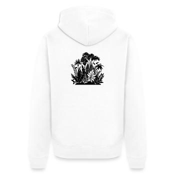 Floral de la jungle - Veste à capuche bio Premium Unisexe - blanc - Dos - Thijin (182cm)