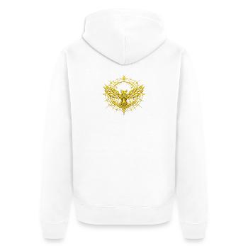 Phoenix Gold Metatron Totem - Unisex Premium Organic Zip Hoodie - white - Back - Thijin (182cm)