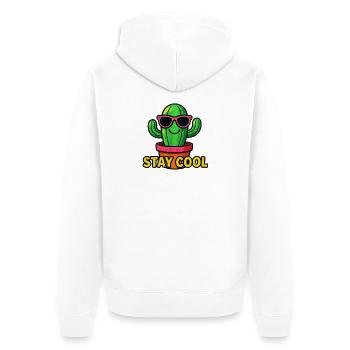 Stay Cool Cactus Pop Art - Veste à capuche bio Premium Unisexe - blanc - Dos - Thijin (182cm)