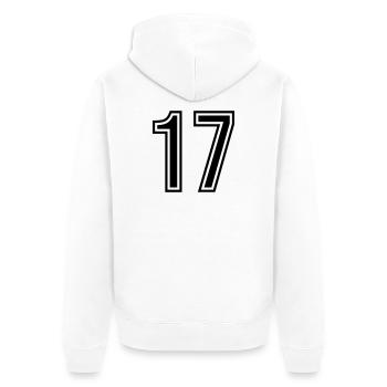 17 Number Symbol - Unisex Premium Organic Zip Hoodie - white - Back - Thijin (182cm)