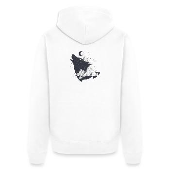 Conception de la nature des Monts Hurlants du Loup - Veste à capuche bio Premium Unisexe - blanc - Dos - Thijin (182cm)