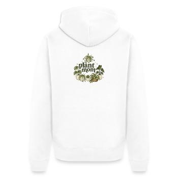 Plant Mom Vintage Plant Love - Unisex Premium Organic Zip Hoodie - white - Back - Thijin (182cm)