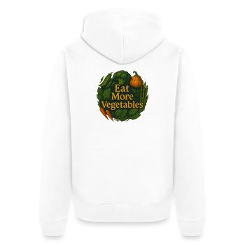 Eat More Vegetables Artwork - Unisex Premium Organic Zip Hoodie - white - Back - Thijin (182cm)