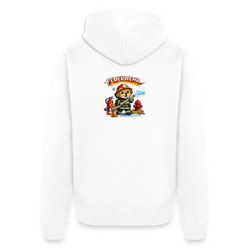 Feuerwehr Hund Cartoon Trupp - Unisex Premium Bio Zip Hoodie - Weiß - Hinten - Thijin (182cm)