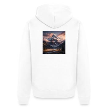 Montagnes - Veste à capuche bio Premium Unisexe - blanc - Dos - Thijin (182cm)