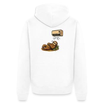 Paresseux estival climatisé chaleur intense - Veste à capuche bio Premium Unisexe - blanc - Dos - Thijin (182cm)