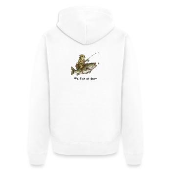 Nous pêchons chez Dawn Frog Angler - Veste à capuche bio Premium Unisexe - blanc - Dos - Thijin (182cm)