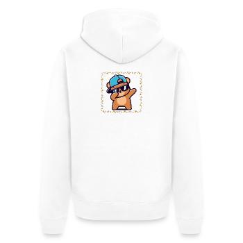 Ours hip-hop avec casquette et lunettes de soleil - Veste à capuche bio Premium Unisexe - blanc - Dos - Thijin (182cm)