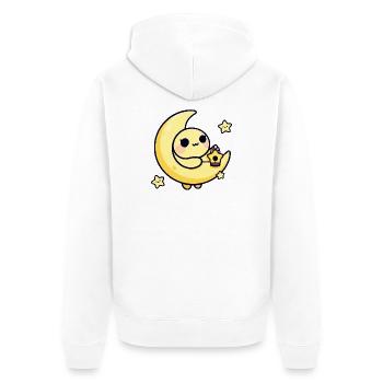 Lune mignonne au clair de lune avec une lanterne étoile - Veste à capuche bio Premium Unisexe - blanc - Dos - Thijin (182cm)
