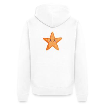 Seestern - Unisex Premium Bio Zip Hoodie - Weiß - Hinten - Thijin (182cm)