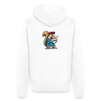 Eichhörnchen - Unisex Premium Bio Zip Hoodie - Weiß - Hinten - Thijin (182cm)