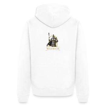 Lance Spartan Warrior Design en or - Veste à capuche bio Premium Unisexe - blanc - Dos - Thijin (182cm)