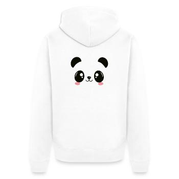 Cute Kawaii Style Panda T-Shirt - Unisex Premium Organic Zip Hoodie - white - Back - Thijin (182cm)